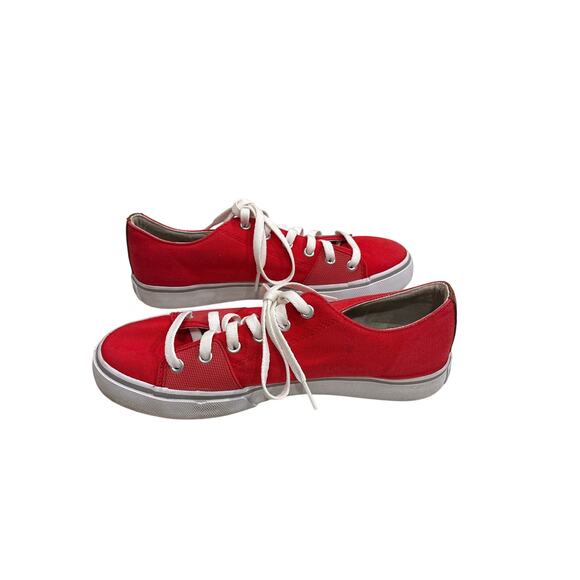 Polo Ralph Lauren Cantor Men's Size 8D Red Canvas Casual Lace Up Sneakers Shoes - Picture 7 of 9